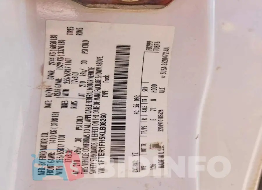 1FTER1FH5KLB08260 Photo# 12
