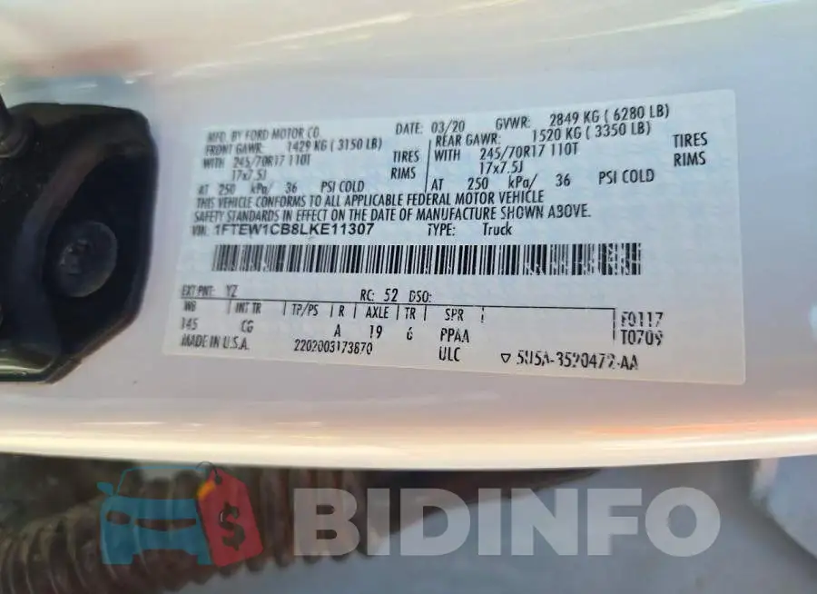 1FTEW1CB8LKE11307 Photo# 12