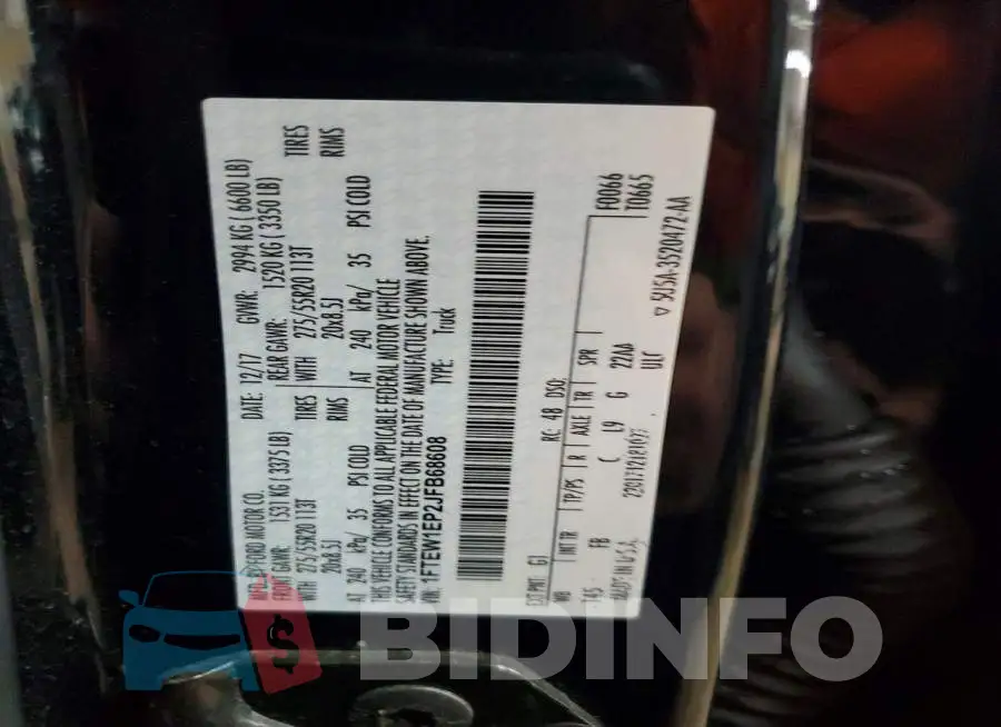 1FTEW1EP2JFB68608 Photo# 13