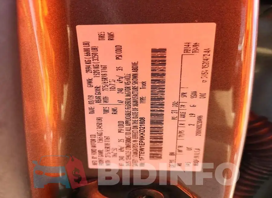 1FTEW1EP8KKD21808 Photo# 12