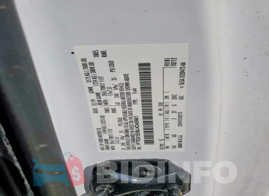 1FTEX1E58LKD45961 Photo# 12