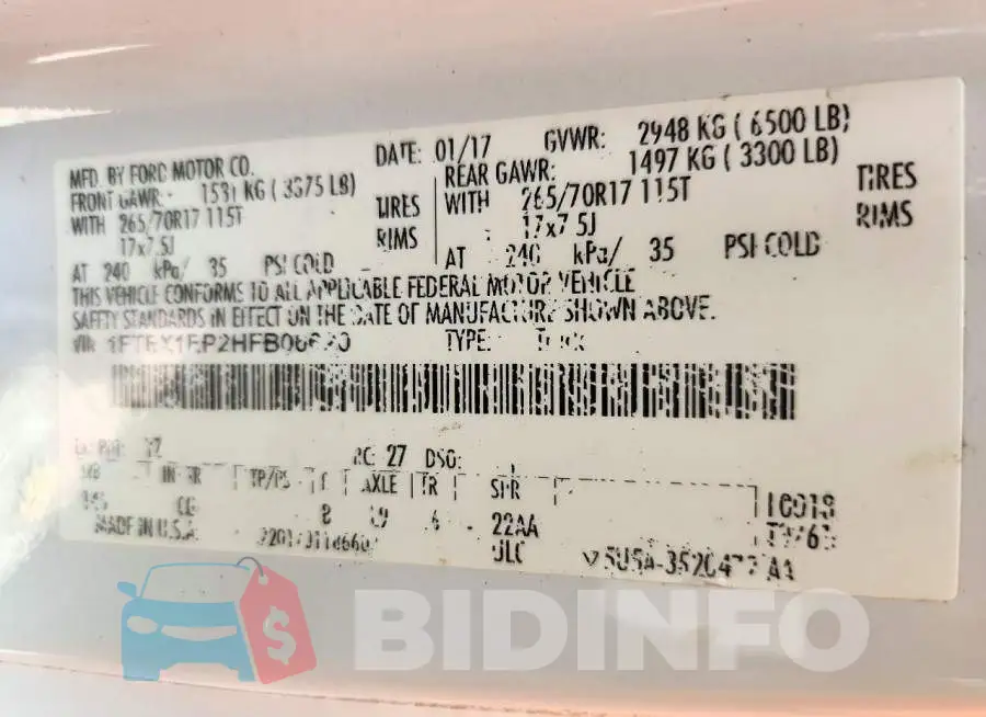 1FTEX1EP2HFB06620 Photo# 12