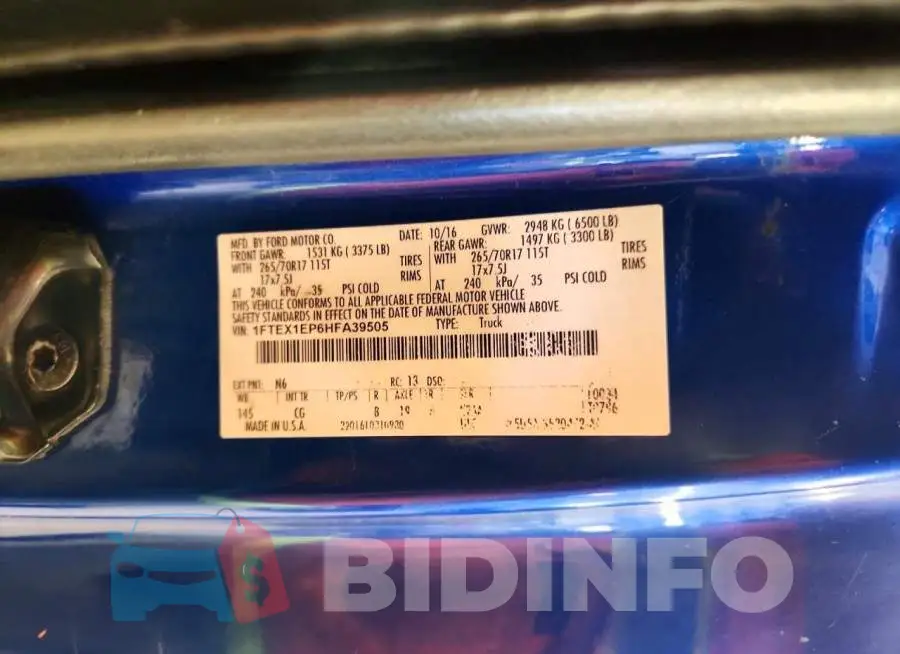1FTEX1EP6HFA39505 Photo# 12