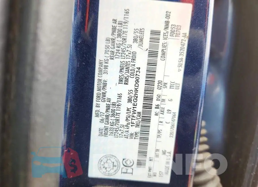 1FTFW1EG2HKD90734 Photo# 12