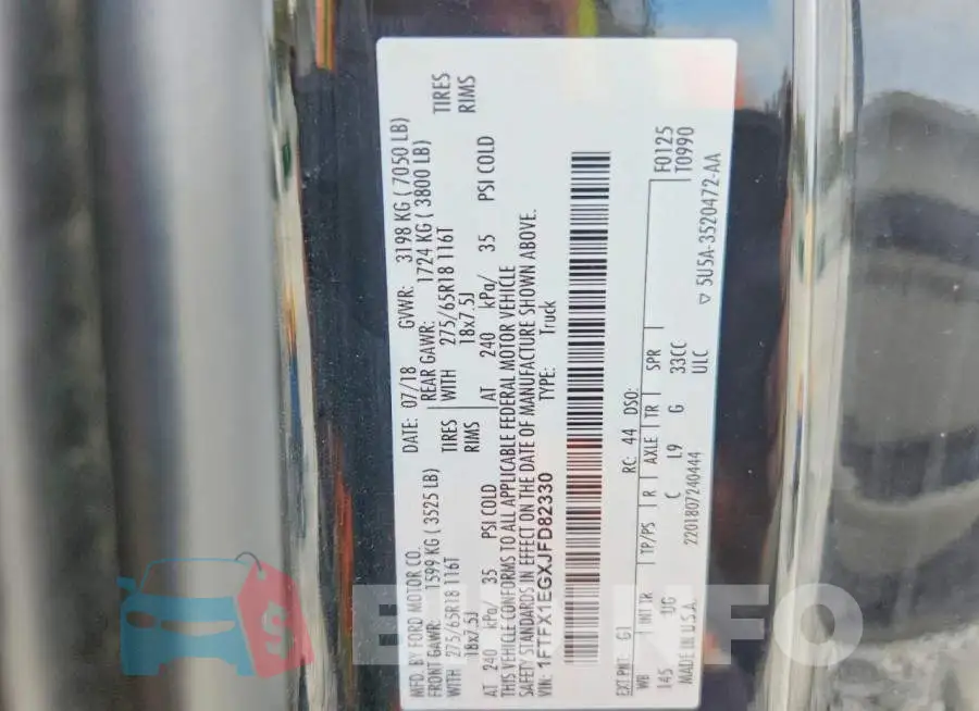 1FTFX1EGXJFD82330 Photo# 12