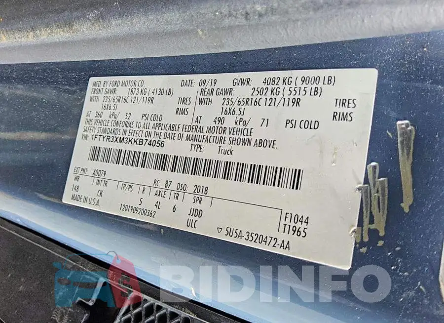 1FTYR3XM3KKB74056 Photo# 12