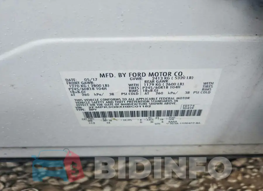 2FMPK3G9XHBC01182 Photo# 13