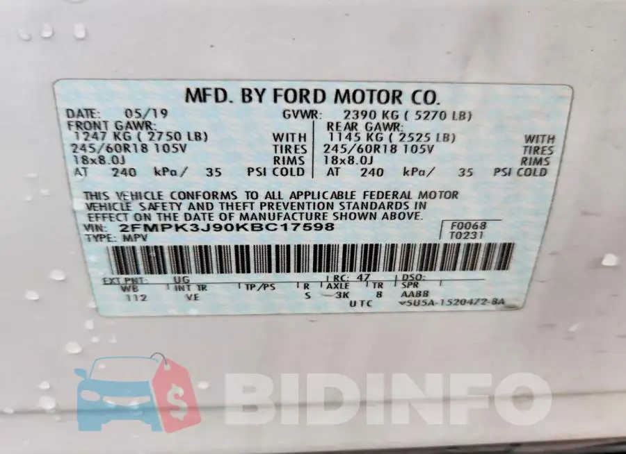 2FMPK3J90KBC17598 Photo# 13