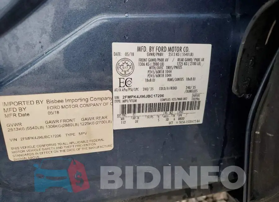 2FMPK4J96JBC17206 Photo# 14