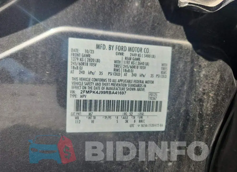 2FMPK4J99RBA41697 Photo# 14