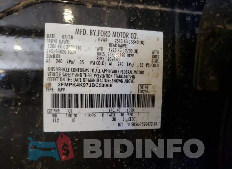 2FMPK4K97JBC50066 Photo# 13