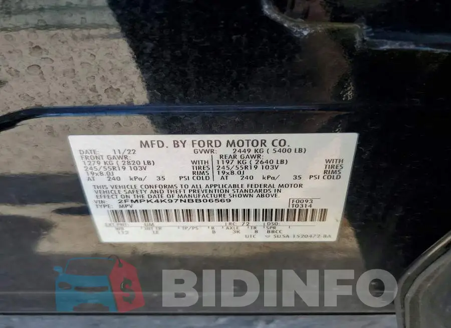 2FMPK4K97NBB06569 Photo# 14