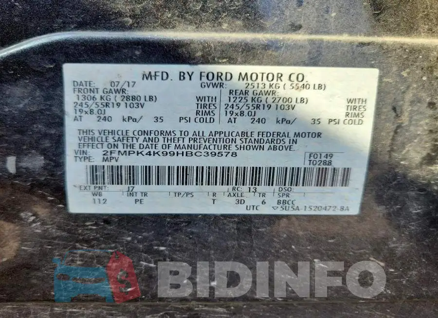 2FMPK4K99HBC39578 Photo# 13