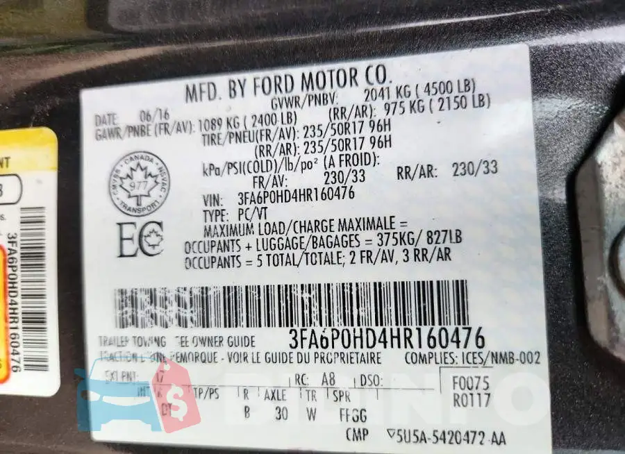 3FA6P0HD4HR160476 Photo# 12