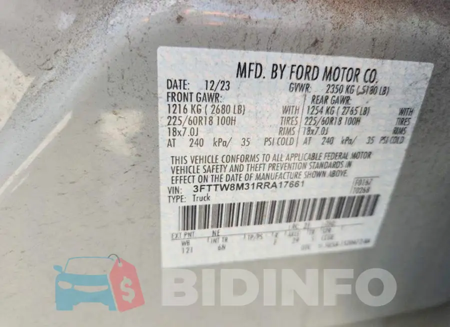 3FTTW8M31RRA17661 Photo# 12
