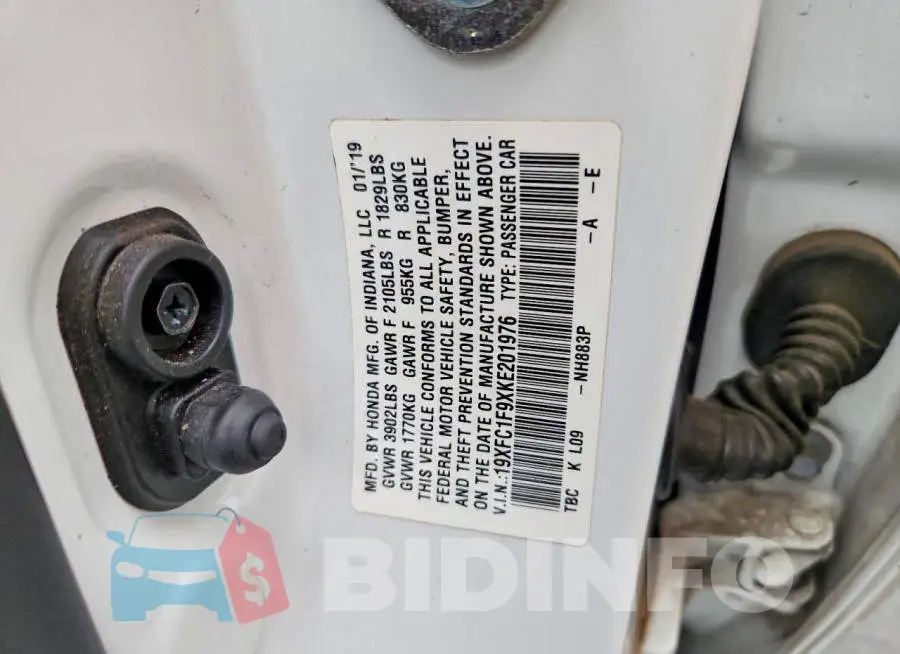 19XFC1F9XKE201976 Photo# 12