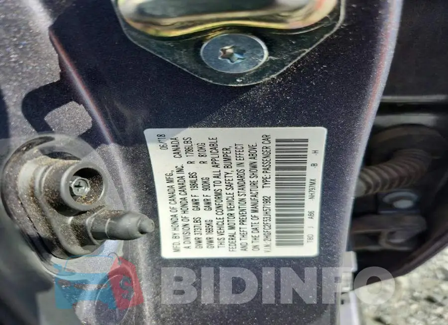 2HGFC2F53JH571982 Photo# 13