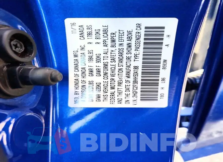 2HGFC2F58HH504188 Photo# 12