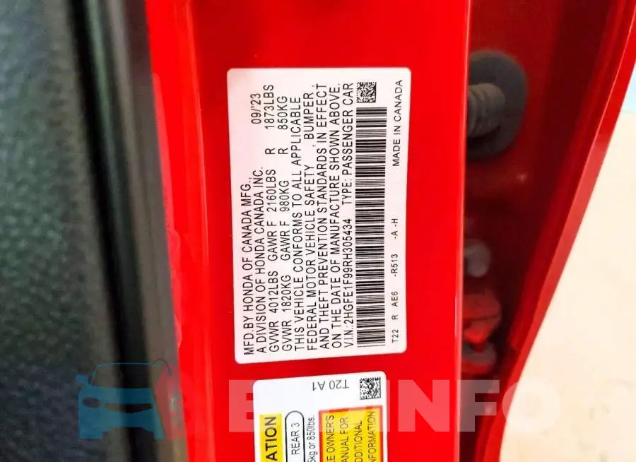 2HGFE1F99RH305434 Photo# 12