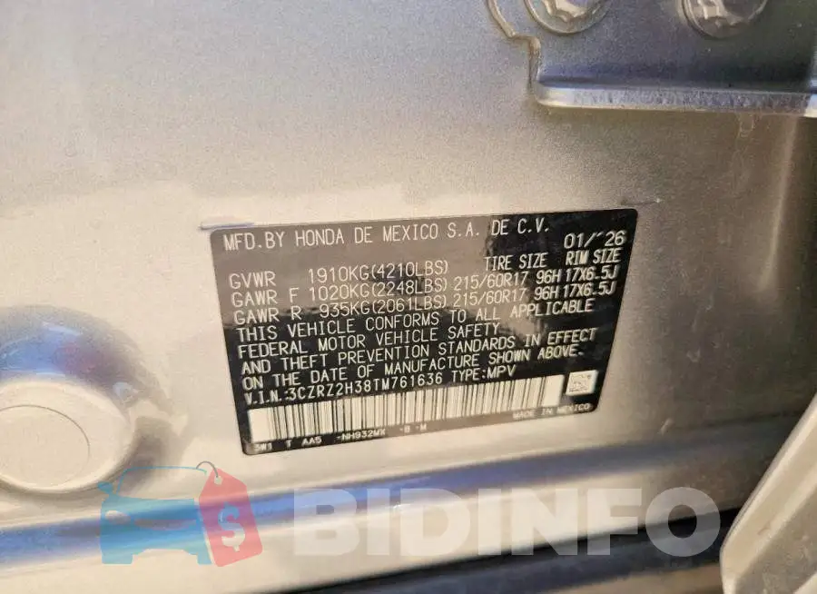 3CZRZ2H38TM761636 Photo# 12