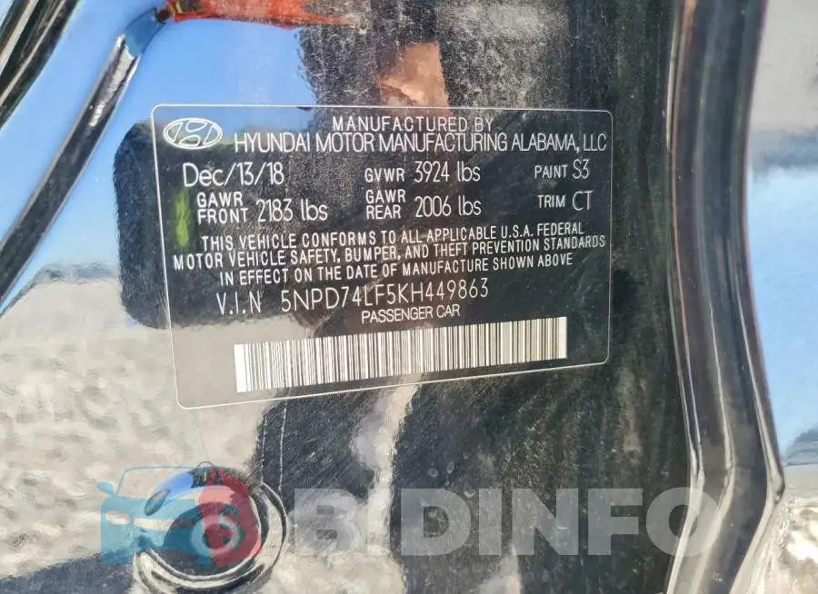 5NPD74LF5KH449863 Photo# 13