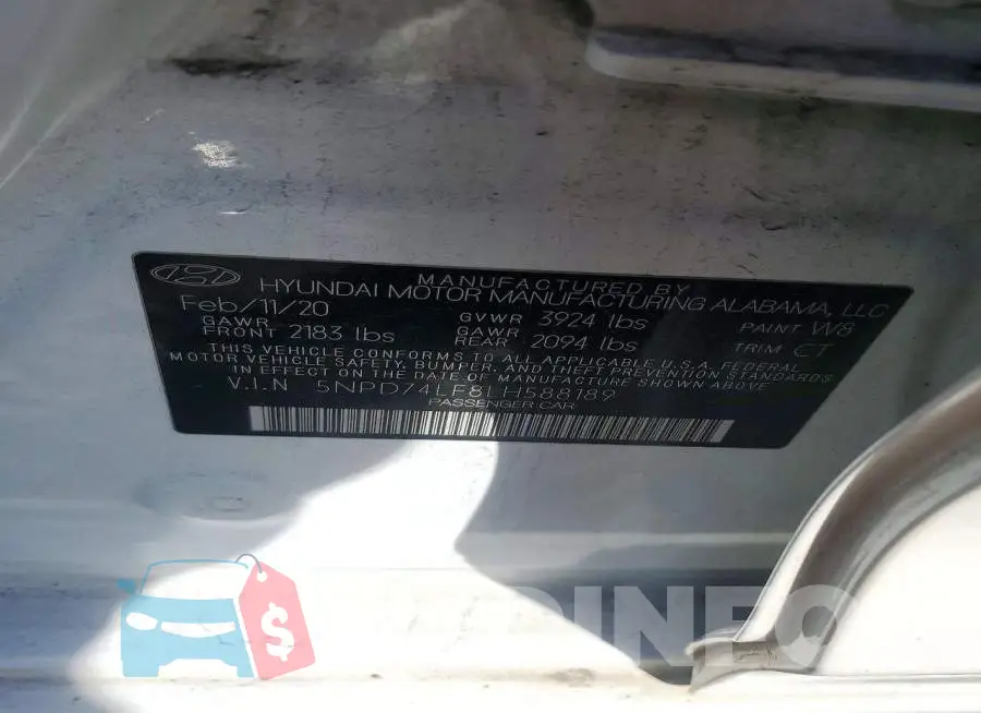 5NPD74LF8LH588189 Photo# 13