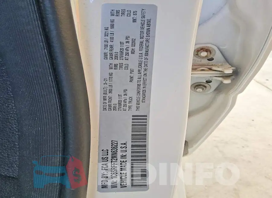 1C6SRFFT2MN636227 Photo# 12