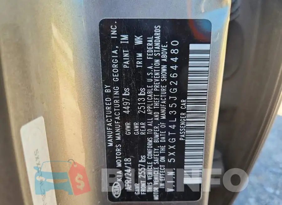 5XXGT4L35JG264480 Photo# 12
