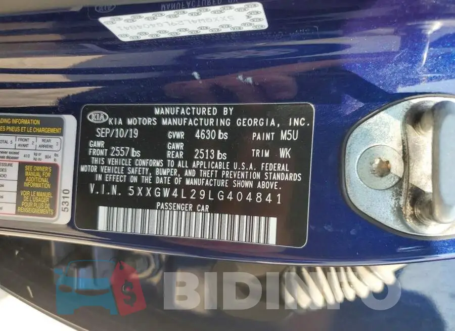 5XXGW4L29LG404841 Photo# 12
