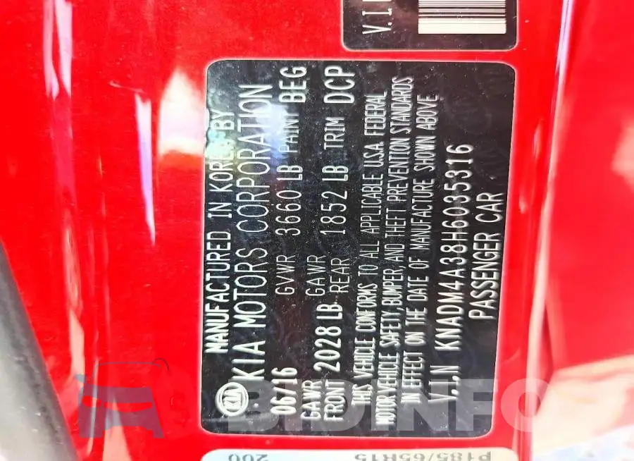 KNADM4A38H6035316 Photo# 12