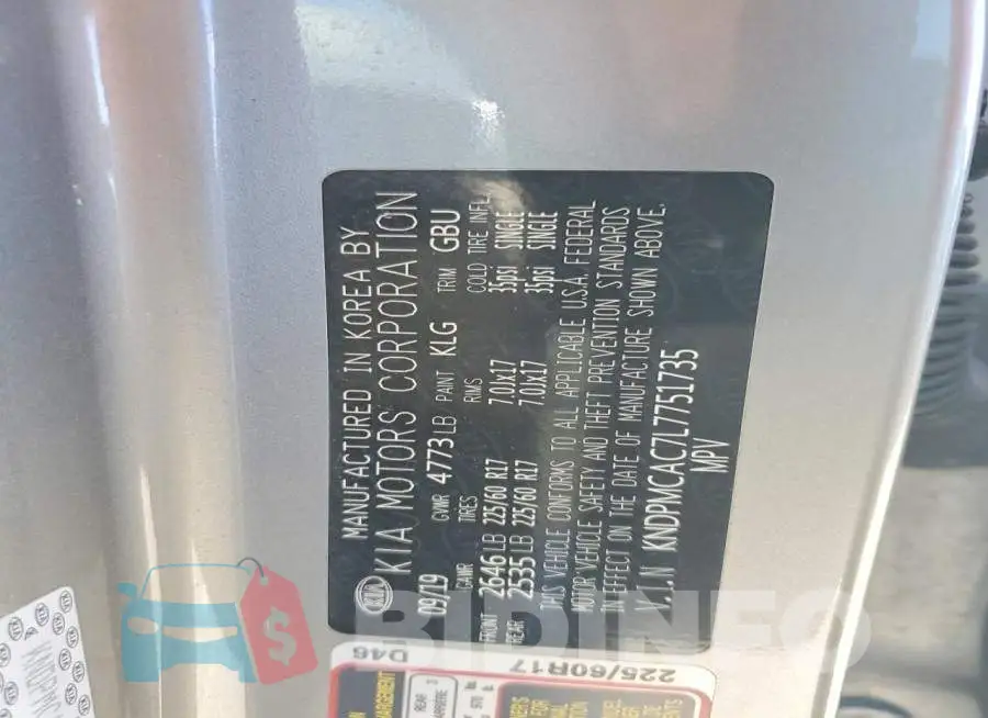 KNDPMCAC7L7751735 Photo# 13