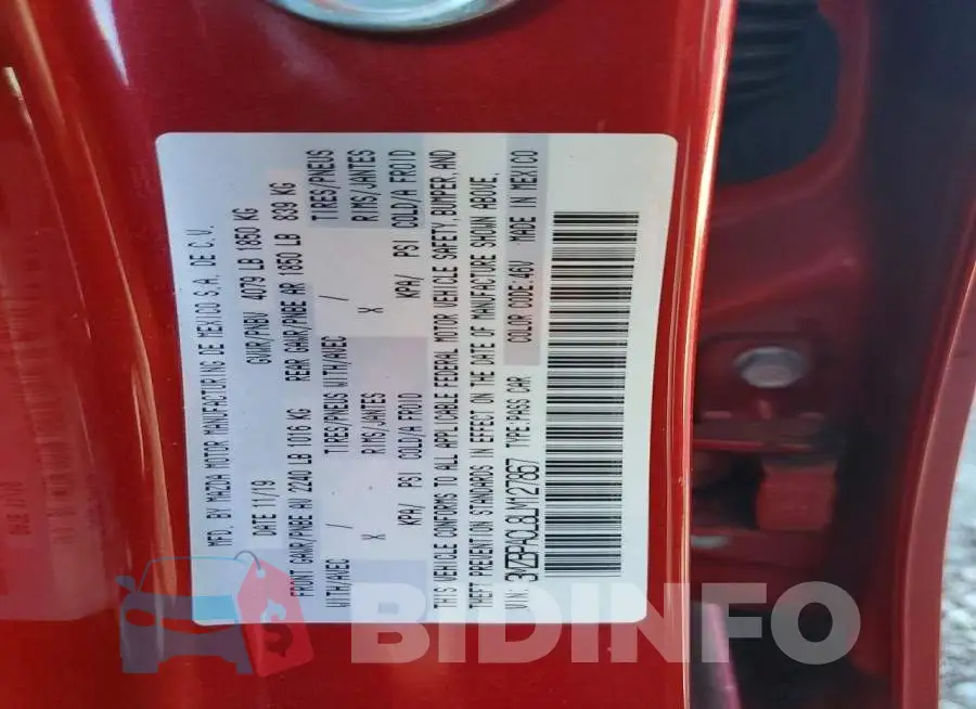 3MZBPACL8LM127867 Photo# 12