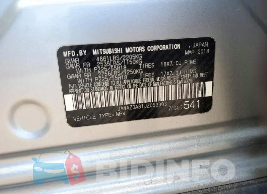 JA4AZ3A31JZ053303 Photo# 13