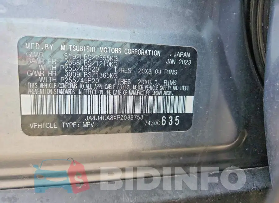 JA4J4UA8XPZ038758 Photo# 14