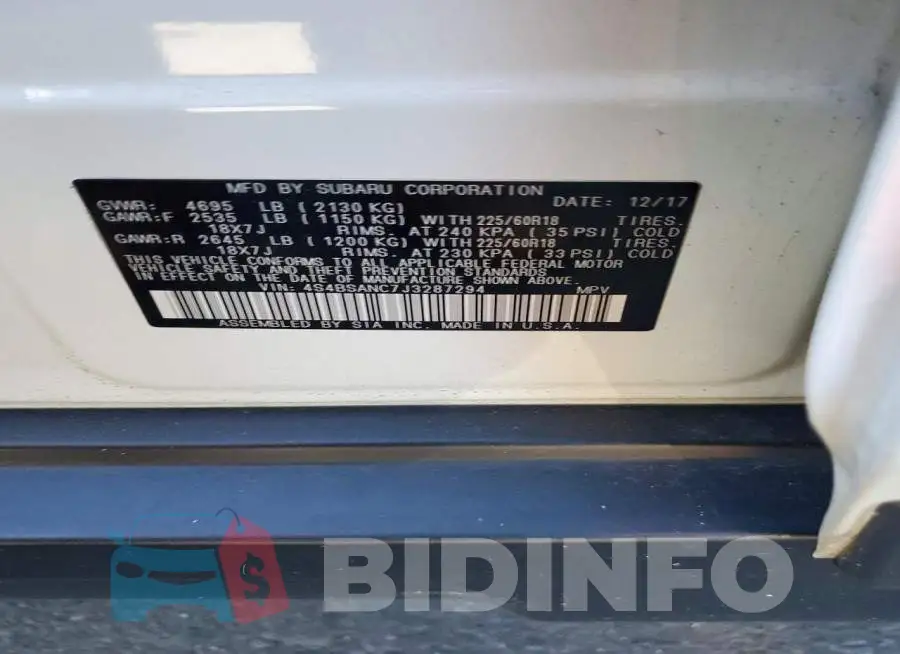 4S4BSANC7J3287294 Photo# 12