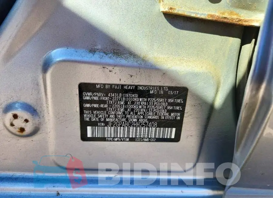JF2GPABC2HH257408 Photo# 12