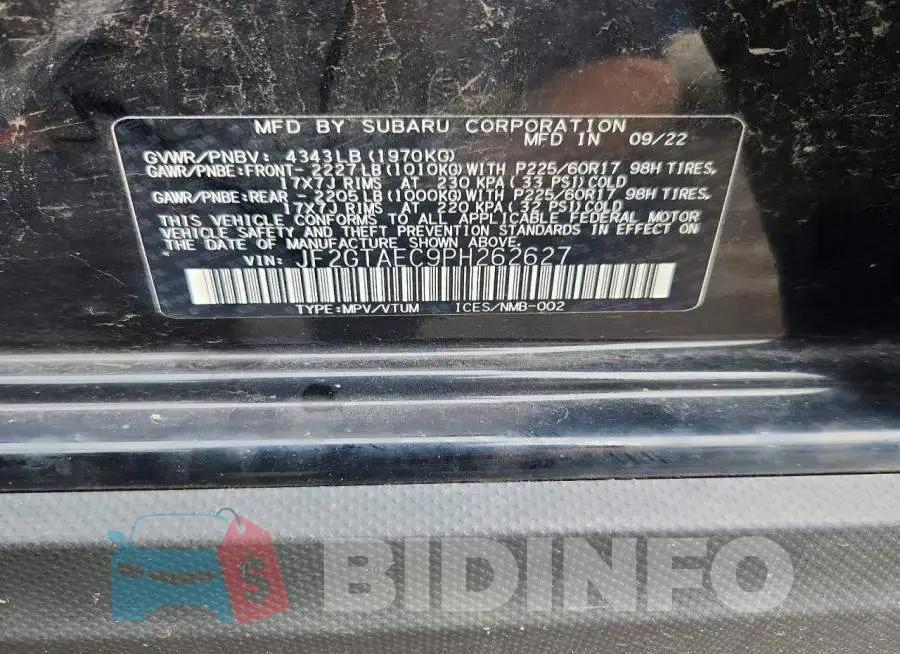 JF2GTAEC9PH262627 Photo# 13