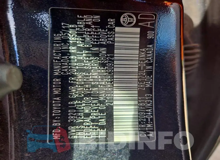 2T1BURHE6HC909721 Photo# 12
