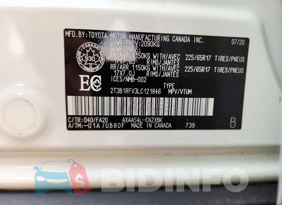 2T3B1RFV3LC121846 Photo# 14