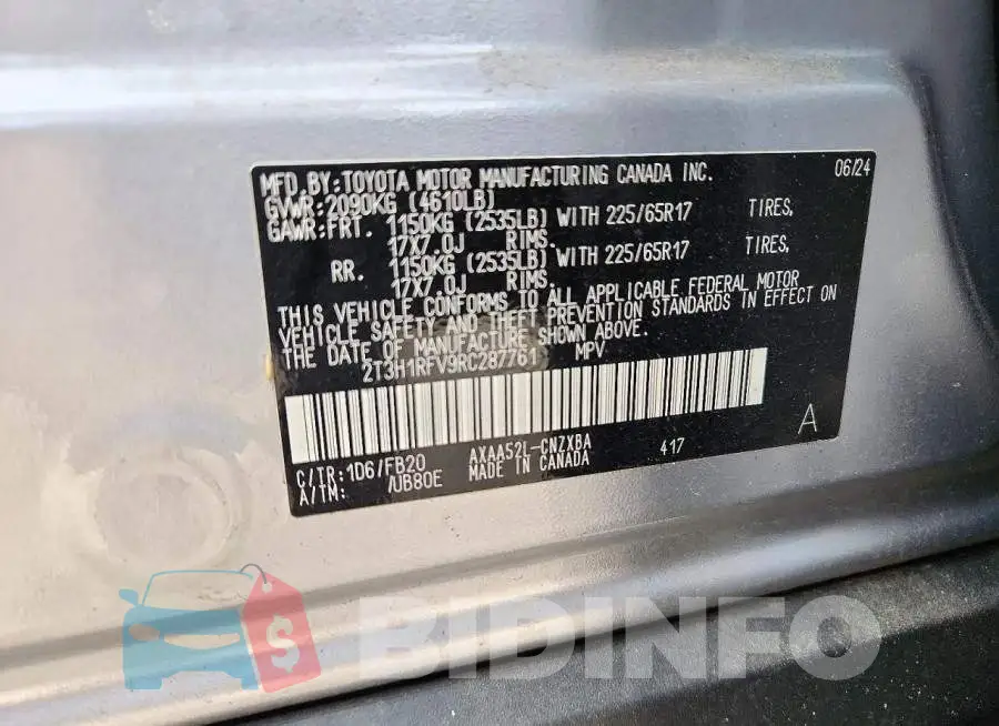2T3H1RFV9RC287761 Photo# 14