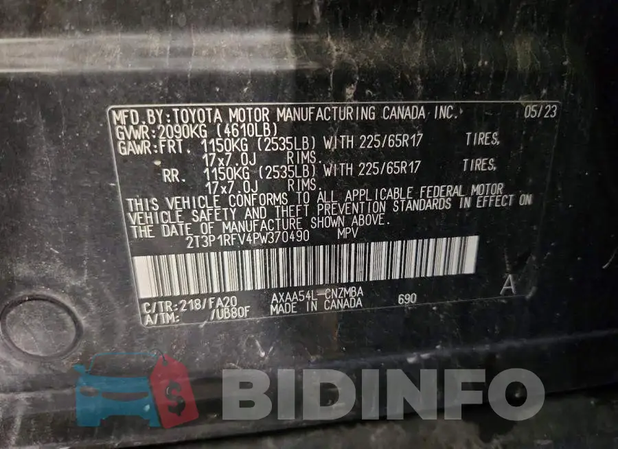 2T3P1RFV4PW370490 Photo# 12