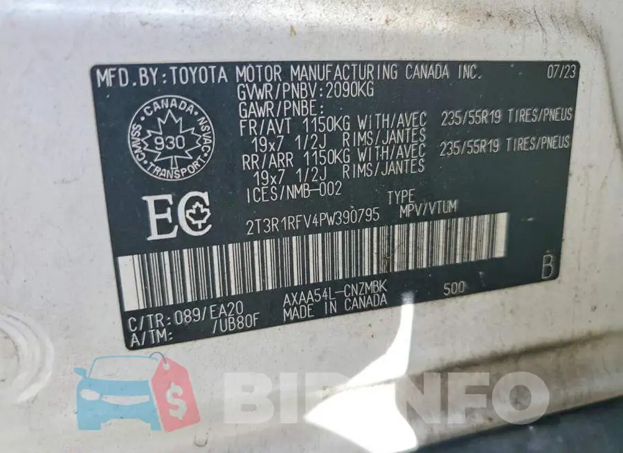 2T3R1RFV4PW390795 Photo# 13