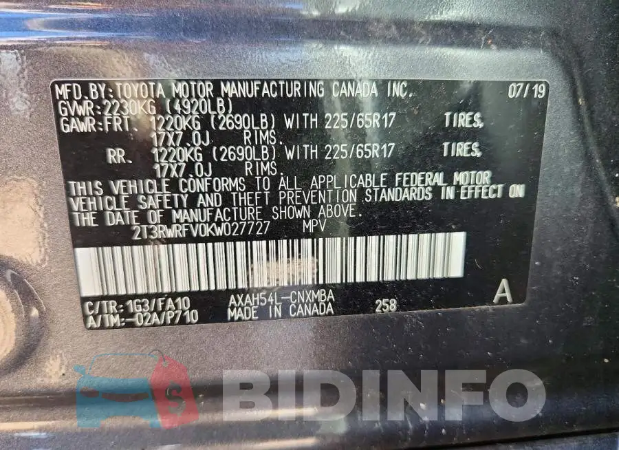2T3RWRFV0KW027727 Photo# 13