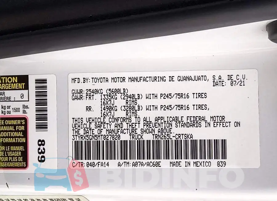 3TYRX5GN5MT027820 Photo# 12