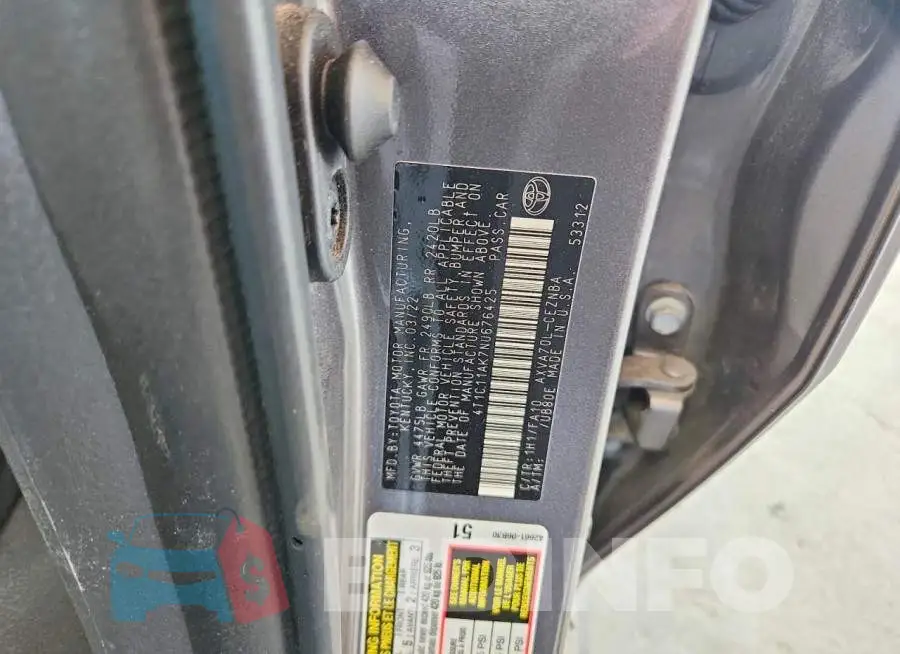 4T1C11AK7NU676425 Photo# 12