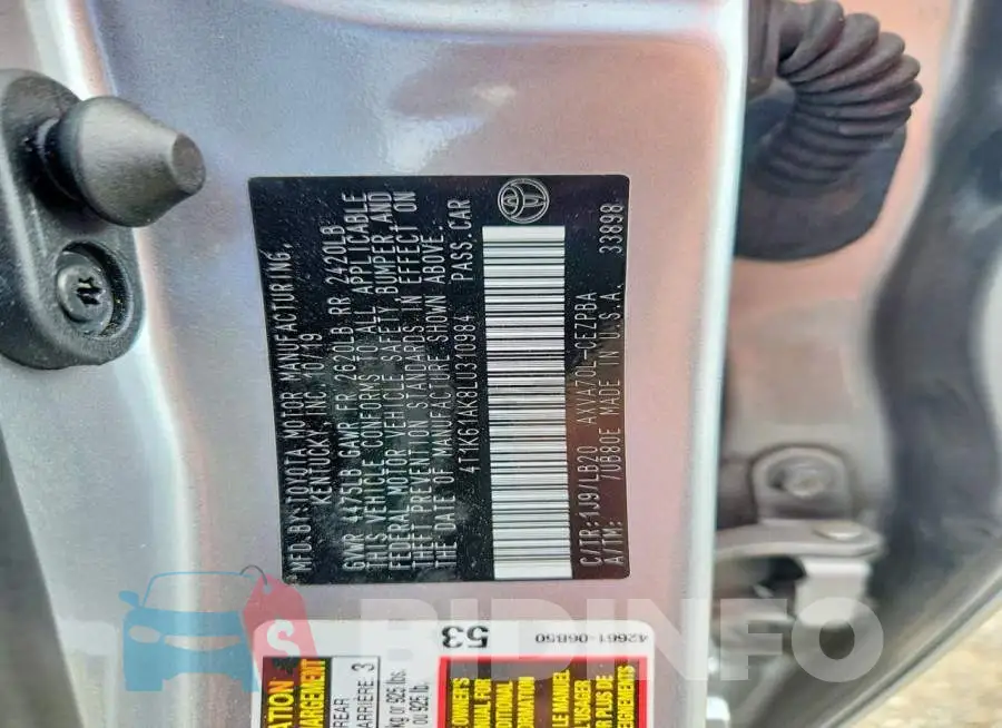 4T1K61AK8LU310984 Photo# 12