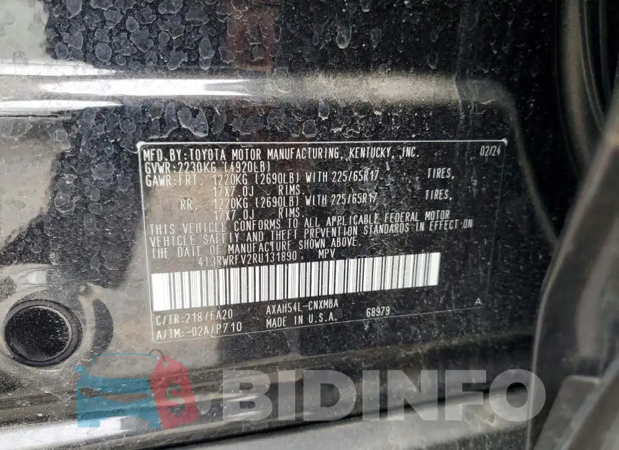 4T3RWRFV2RU131890 Photo# 14