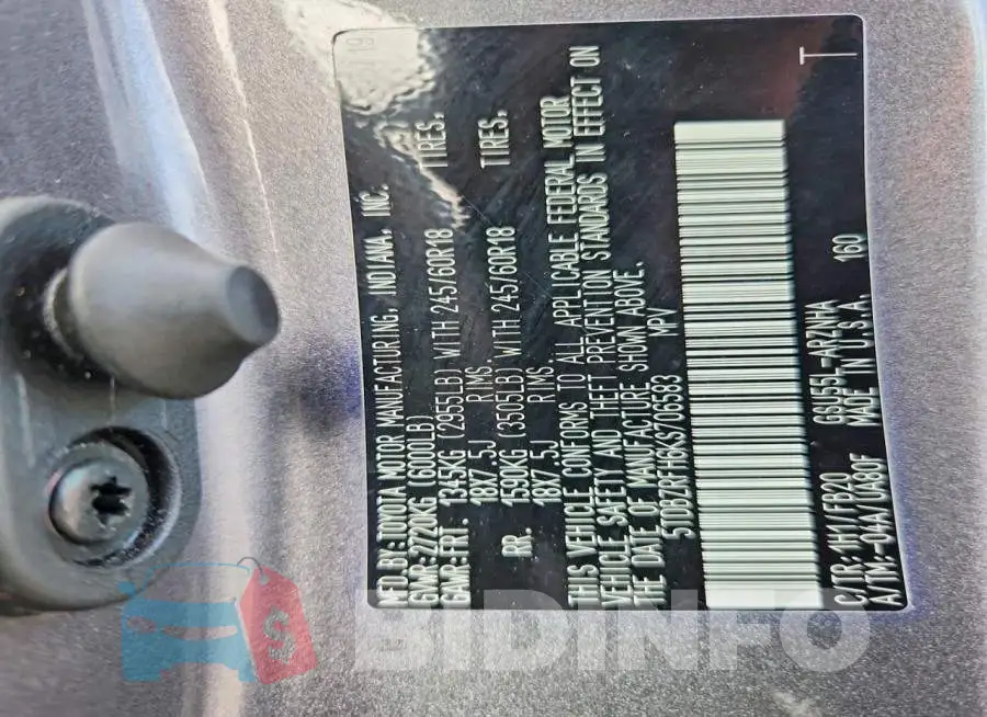 5TDBZRFH6KS706583 Photo# 13