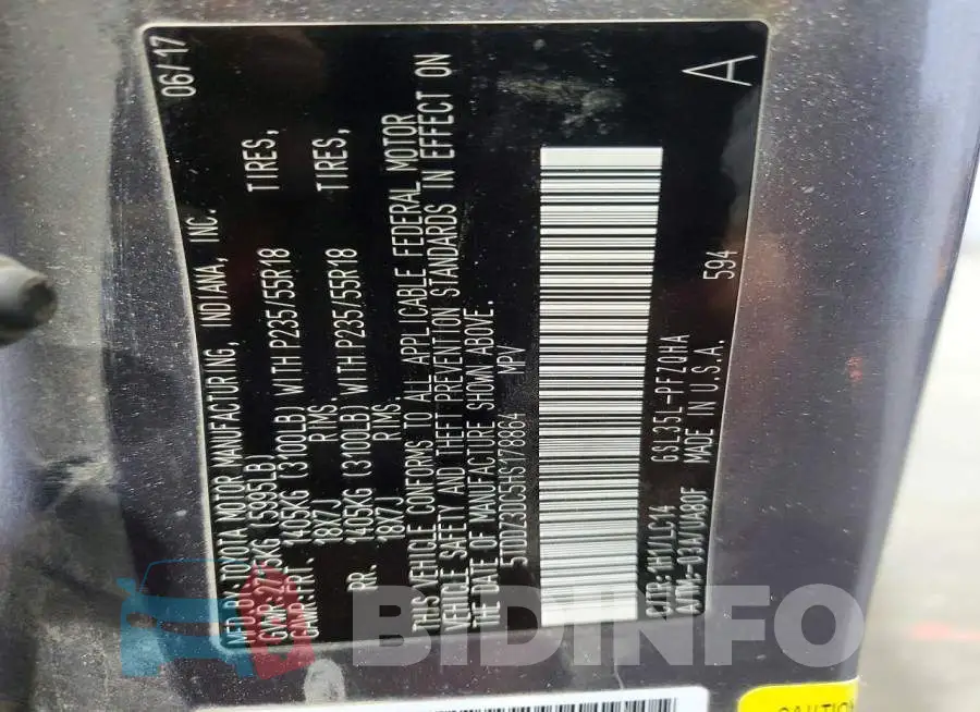 5TDDZ3DC5HS178864 Photo# 13