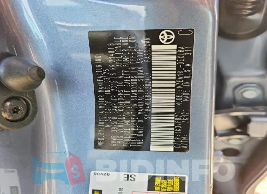 5YFB4MDE8SP282407 Photo# 13